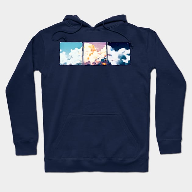 drifting clouds Hoodie by Pixel Sushi